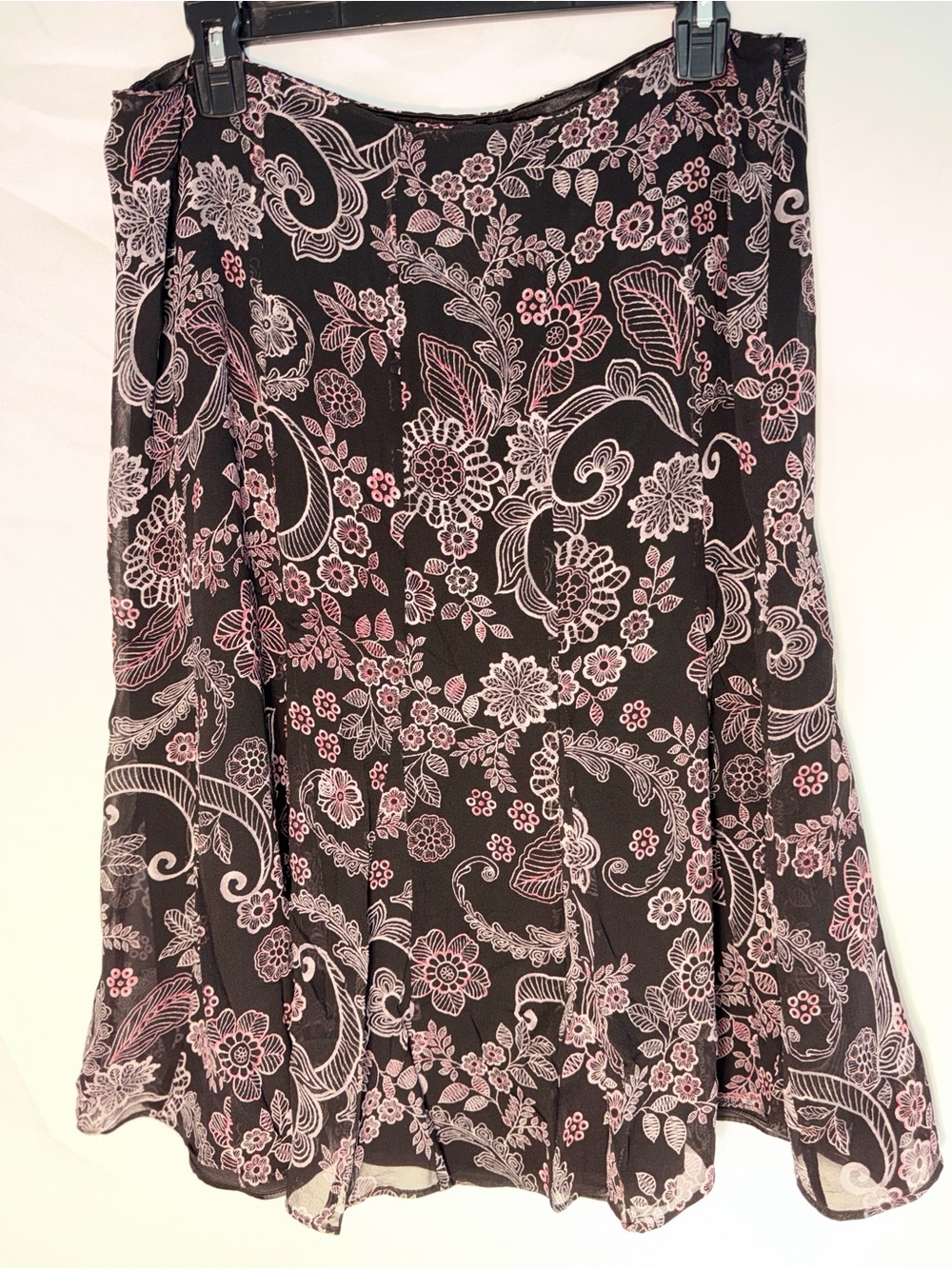 Pendleton silk Floral A-line midi skirt